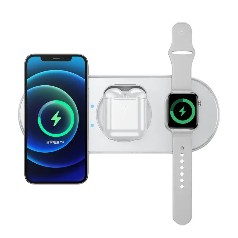 

Portable Phone Wireless charger for Samsung Apple watch, Black/white