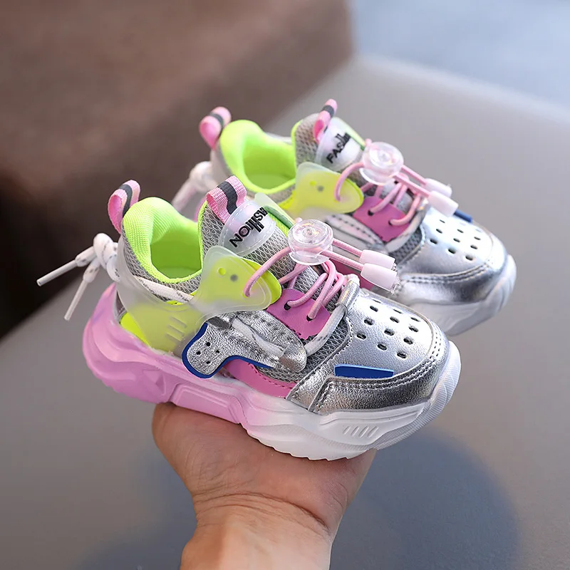 

2020 New Fashion Rainbow Kids sport Shoes For Girls Sneakers Students Breathable Mesh Children Shoes Boys Girls Sneakers Light, As picture and also can make as your request