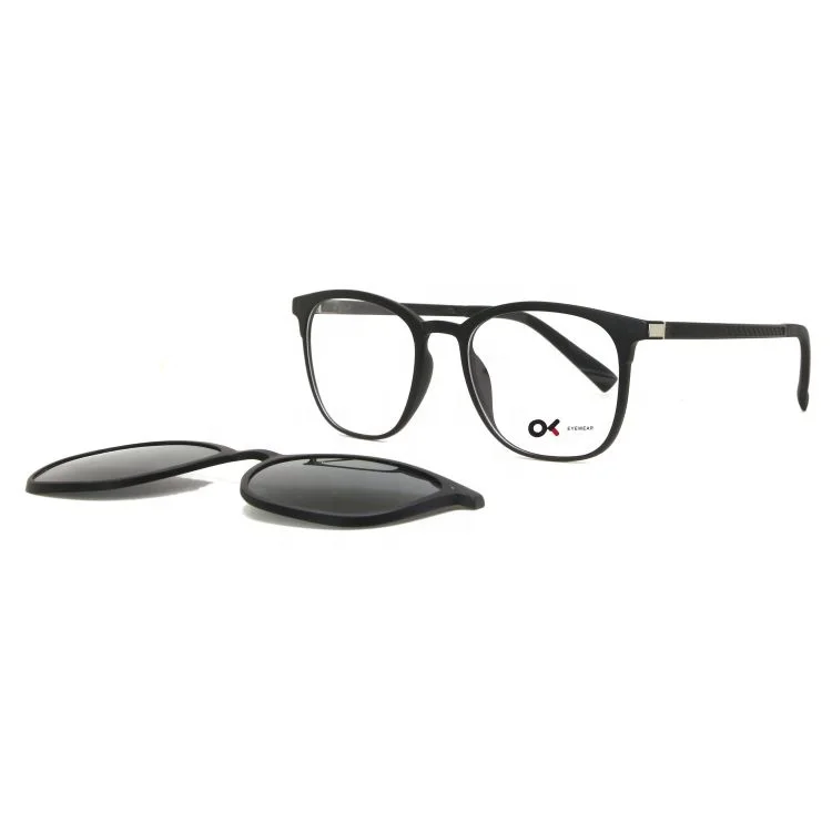 

95170 Trendy Sunglasses Ultem Clip on Frame Polarized Frame Cat.3 Polarized Sunglasses Occhiali, C1 grey lens