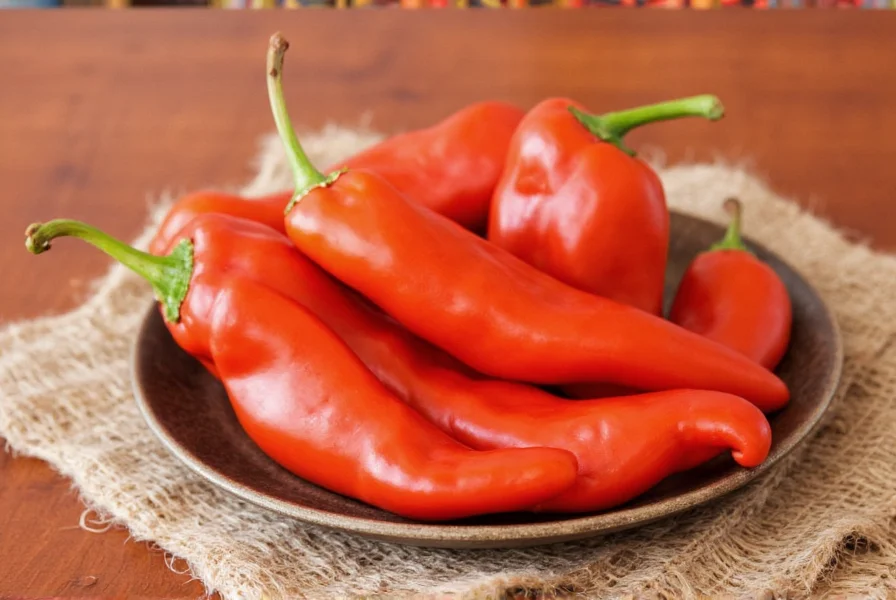 Roasted hot bell pepper on plate
