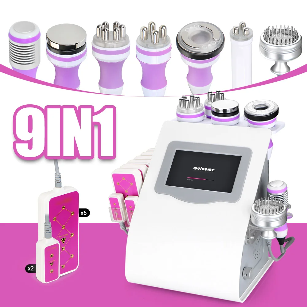 

Portable KIM 8 rf 9 In 1 40K Unoisetion Multifunction Beauty Machine/Lipolaser/Cavitation/ Vacuum/Rf Slimming Beauty Machine