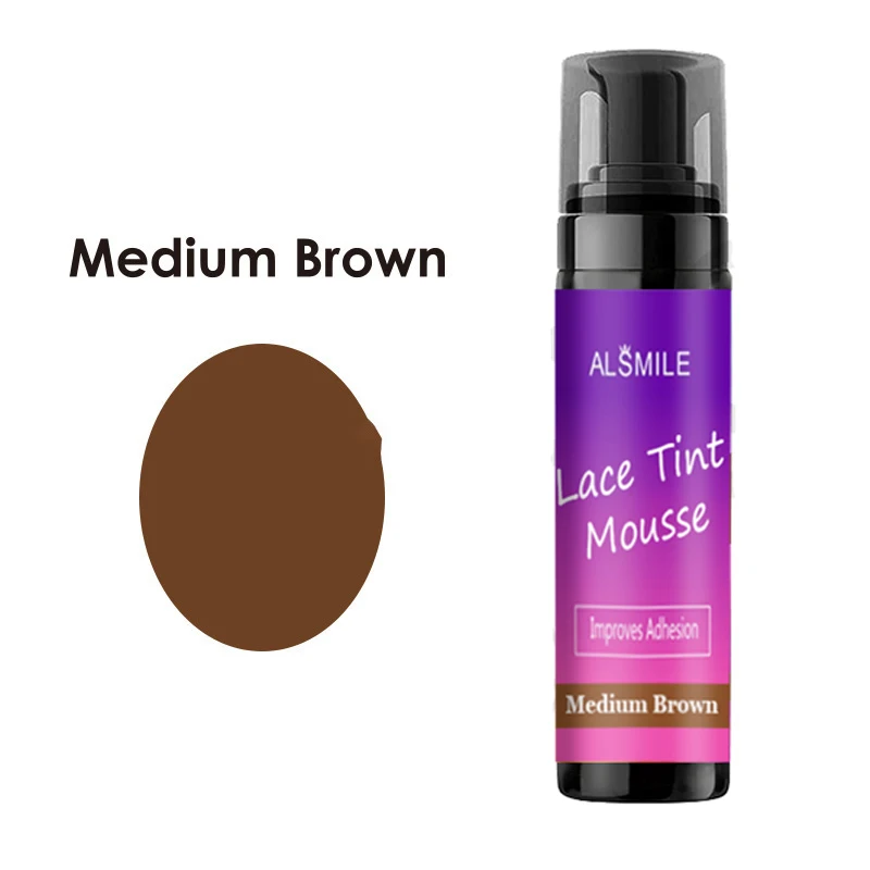 

Custom Label Medium Brown Lace Tint Mousse Foam Melt with Skin For Closures Wigs And Closure Frontal, Light brown/medium brown/dark brown