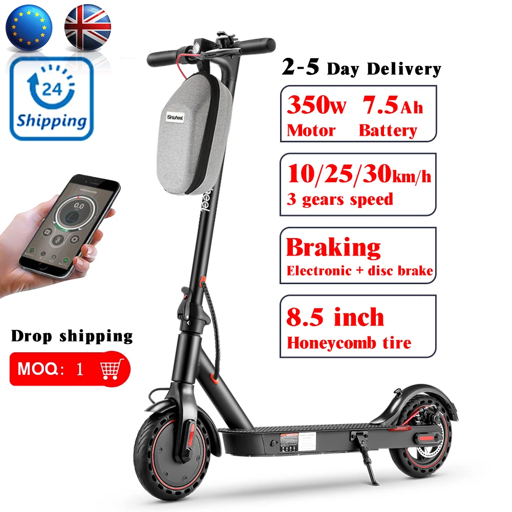 

EU UK US 30km/h 8.5 inch electric scooters electrique i9 350W MOTOR adult scooter Drop ship No Tax 7.5Ah 18650 battery scooters
