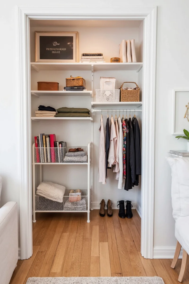 LED lighting installed in a custom closet