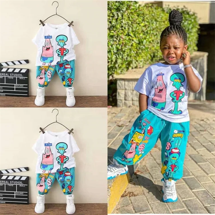 

LFQ-243 Kids Girls Clothing Set 2022 Little Girl Clothes Boutique Summer 2-piece set Summer Girl Children Wholesale Clothing