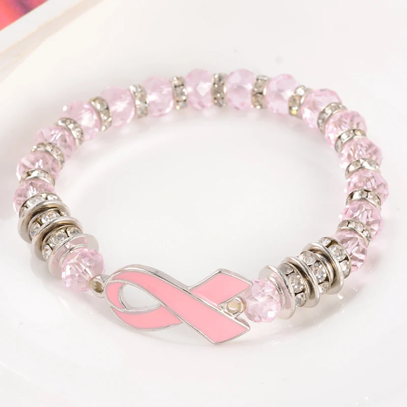 breast cancer crystal bracelets