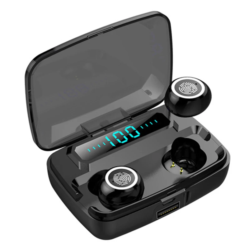 

Hotsale M11 Touch TWS Wireless Earphone V5.0 Power Bank Charging Box 2000mah Mini Sport Headphone, Black