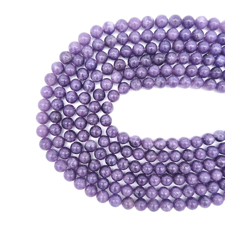 

8mm10mm round loose stones beads gemstones strands Natural crystal healing Purple lepidolite beads for bracelet bangle, 100% natural color