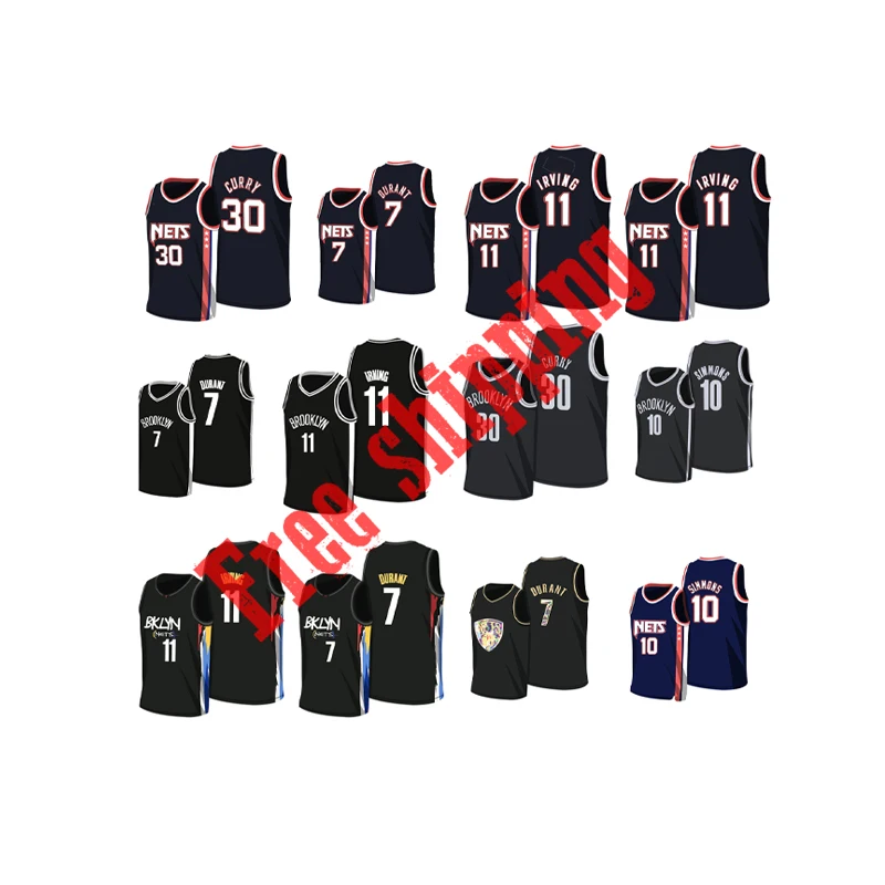 

7 kevin durant 11 kyrie irving 13 james harden n ba brooklyn net shirt jersey, Customized colors