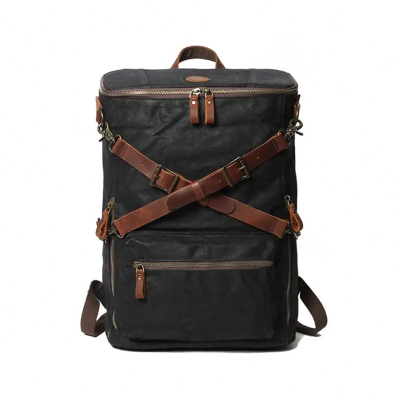 

Latest Design Hand Bags Shoulder 2022 Oem/odm Factory Outdoor Black Waxed Canvas Backpack Unique Canvas Backpack