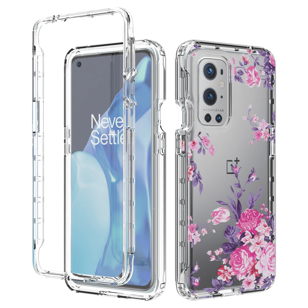 

Colorful Clear Back Cover For Oneplus 9 Pro Nord N100 Fashion Eco Friendly Transparent Waterproof Shockproof TPU+PC Phone Cases