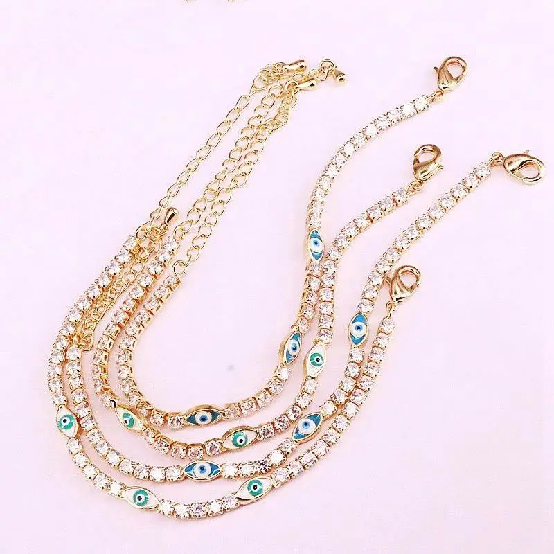 

Latest Design Colorful 2Mm Sapphire Tennis Bracelet Rose Gold Bridal Bracelet, Glod