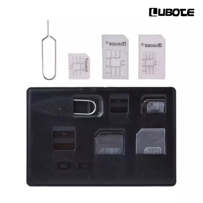 

Cheap Promotional SIM Card adapter Storage Holder Micro Nano SIM Card Holders With Tray Opener Pins, Black