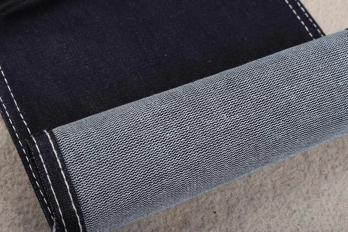 柔软的手感竹尼龙材料破碎斜纹棉氨纶牛仔牛仔裤面料裤子