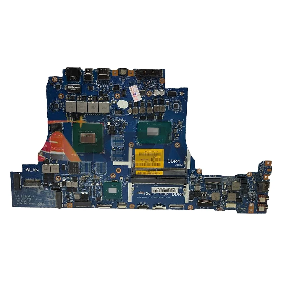 

CN-0D51CG CN-0FCWVF Mainboaord For DELL 15 R3 17 R4 LA-D751P Laptop Motherboard With i5 i7 6th Gen or 7th Gen CPU with GPU