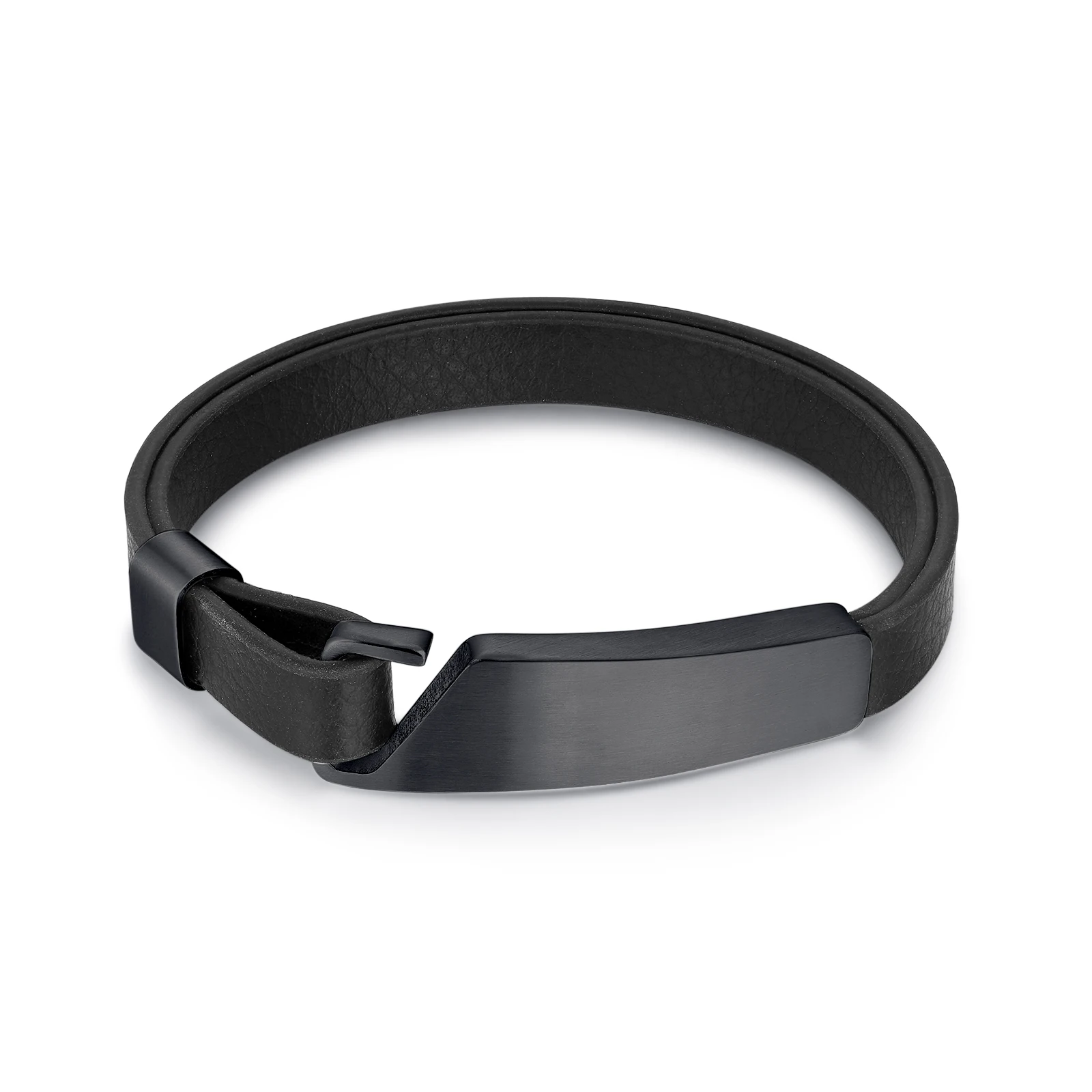 

fashion jewelry bracelets street hook stainless steel charm leather bracelet men