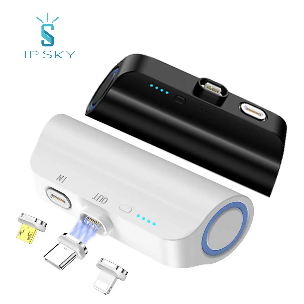 

IPSKY phone charging Mini Finger Emergency Power Bank Capsule Portable Charger Mobile Magnetic Power Bank