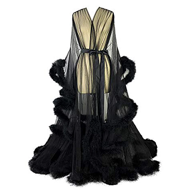 plus size feather robe