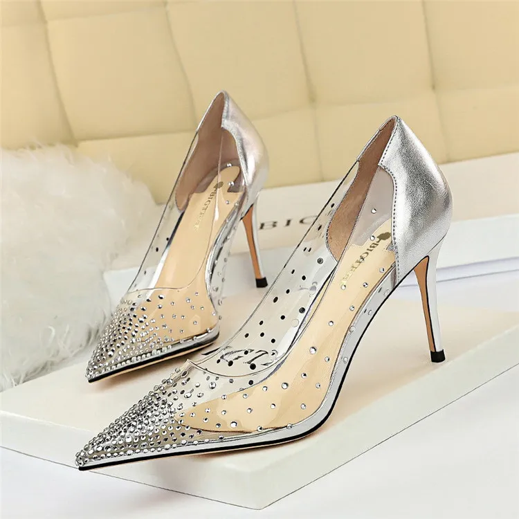 

Drop Shipping Fashion Transparent Women Heels Sandals 2022 Female Gold Nude Heels Custom Heele, 4 colors