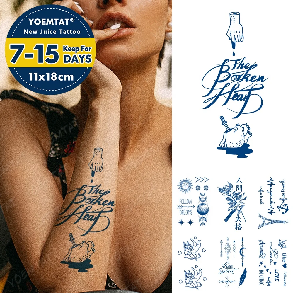 

2021 top quality long lasting ink water transfer temporary tattoo sticker, Cmyk