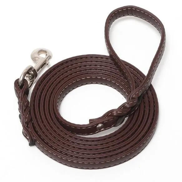 

Factory Directly Sale High Durability PU Leather Pet Rope Leash For Walking And Training