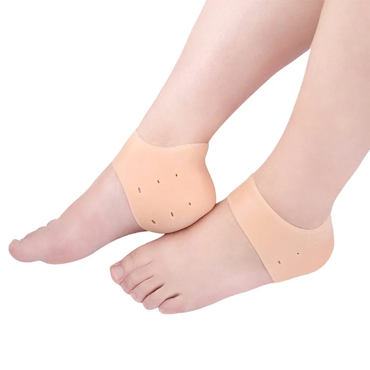 

Hot Selling Moisturizing Socks Anti-slip Comfort Heel Cushion Inserts Foot Heel Protector Silicone Sock, Skin tone, white, black, blue, purple