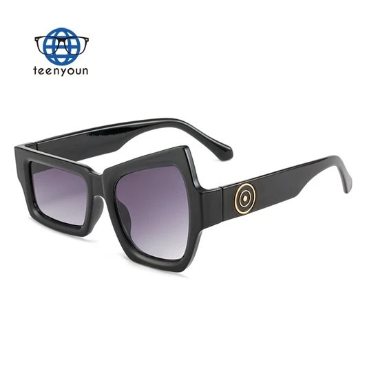 

Teenyoun Fashion Funny Personality Sun Glasses Polygonal Trimmed Sunglasses 2023 New Men Women Hip Hop Irregular Frame