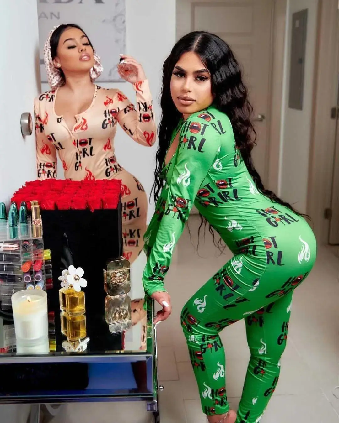 

PG 2021 In-Stock Items 3xl hot girl fullbody long sleeve pants adults onesie for women