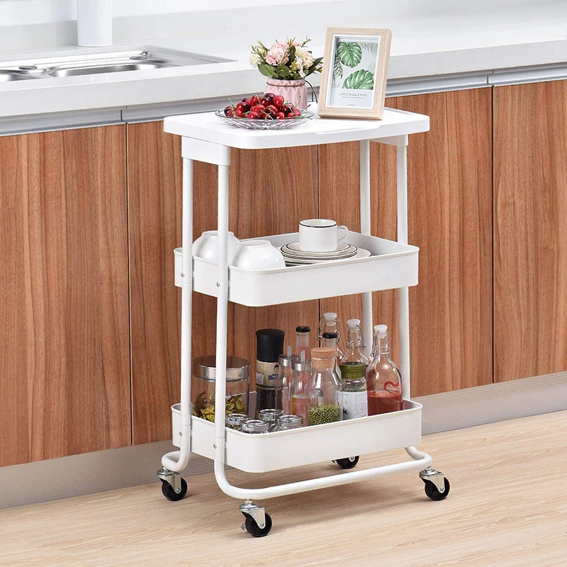 

Support Small Orders Storage Rack Trolley Cart Rolling Storage And Organizer Storage Cart for Kitchen Bathroom Bedroom, Customized color
