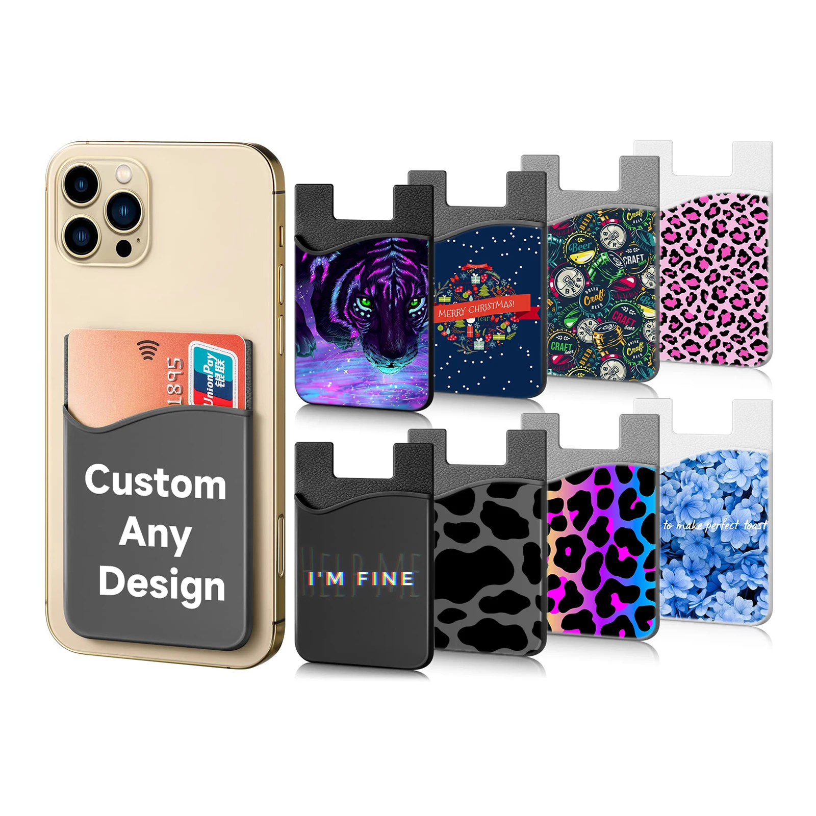 

Promotional Gift Custom Printed Design Logo Phone Wallet Adhesive Silicone Card Holder