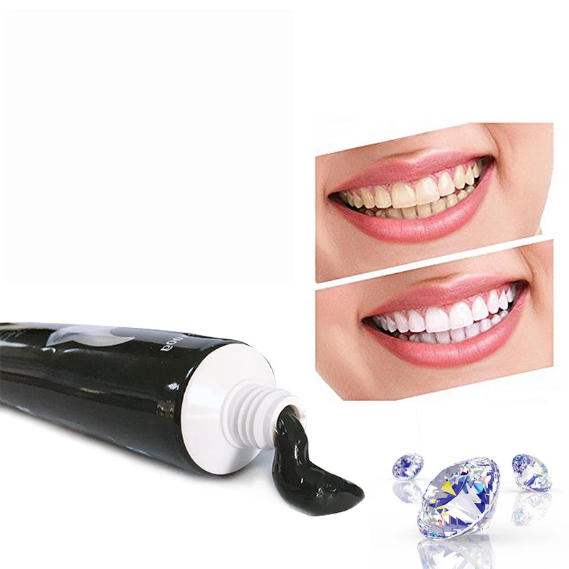 

Activated carbon toothpaste, teeth whitening, stains, charcoal adsorption, breath purification, White color