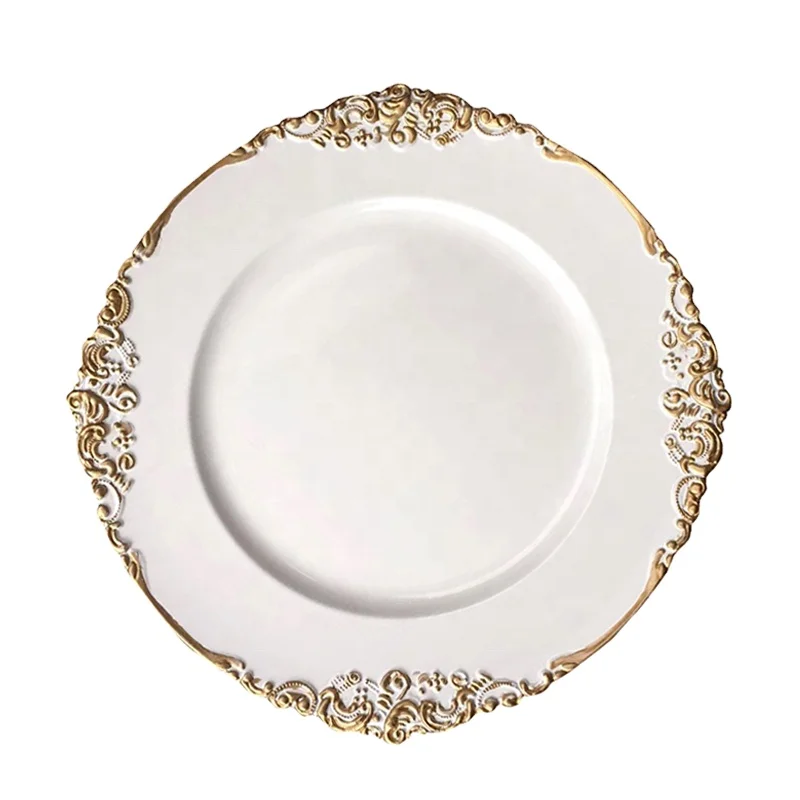 

Plastic plates made in China Home Furnishing, White, black, gold, silver, rose gold, etc.