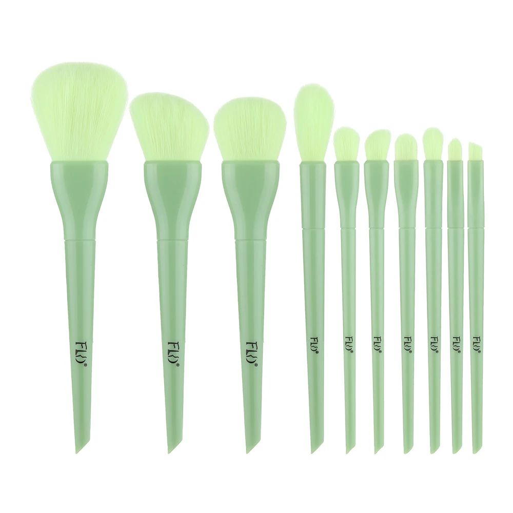 

FLD 10pcs Candy Color Professional Make Up Tool Makeup Brushes Set New Products, Pink,red,green,blue