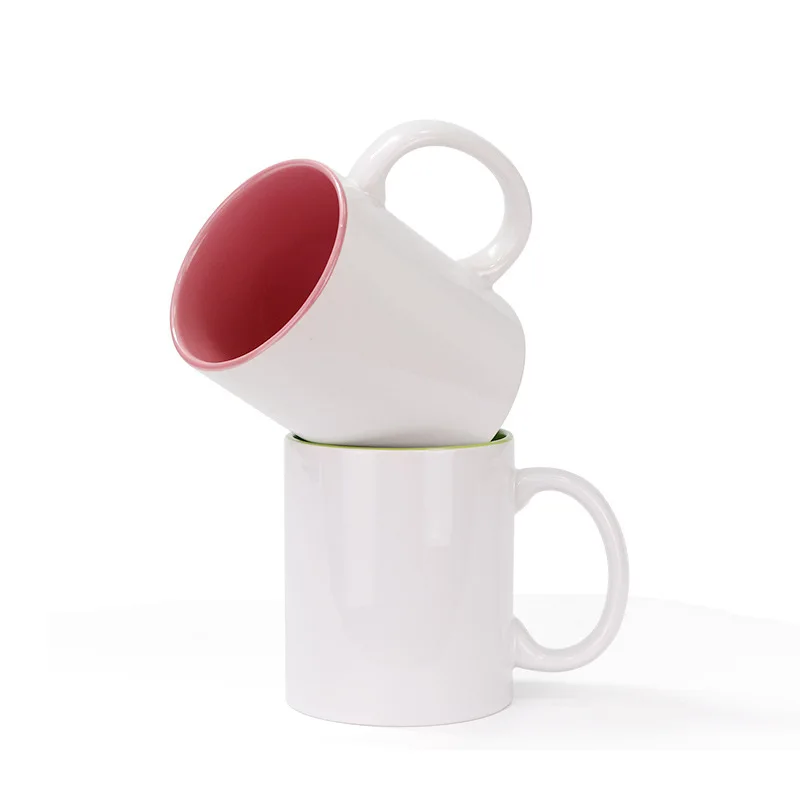 

New Design Sublimation Custom Logo 11oz White Coffee Cups Colorful Ceramic Mug White To Sublimate