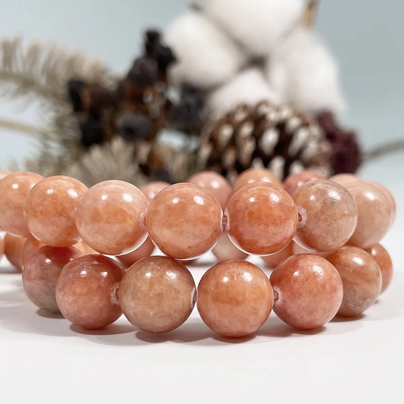 Natural Polished loose Beads For Jewelry Making Bracelets Necklace Orange Calcite Beaded