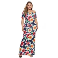 

Plus Size Off Shoulder Women Floral Clothing