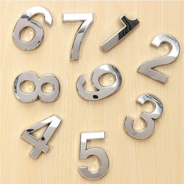 

5cm Floor Wall Digital Signage Portal Hotel Electroplating House Number Kitchen Accessories, As show