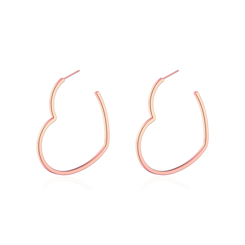 

Wholesale Love Heart C Shape Stainless Steel Hoop Earrings Stud For Women