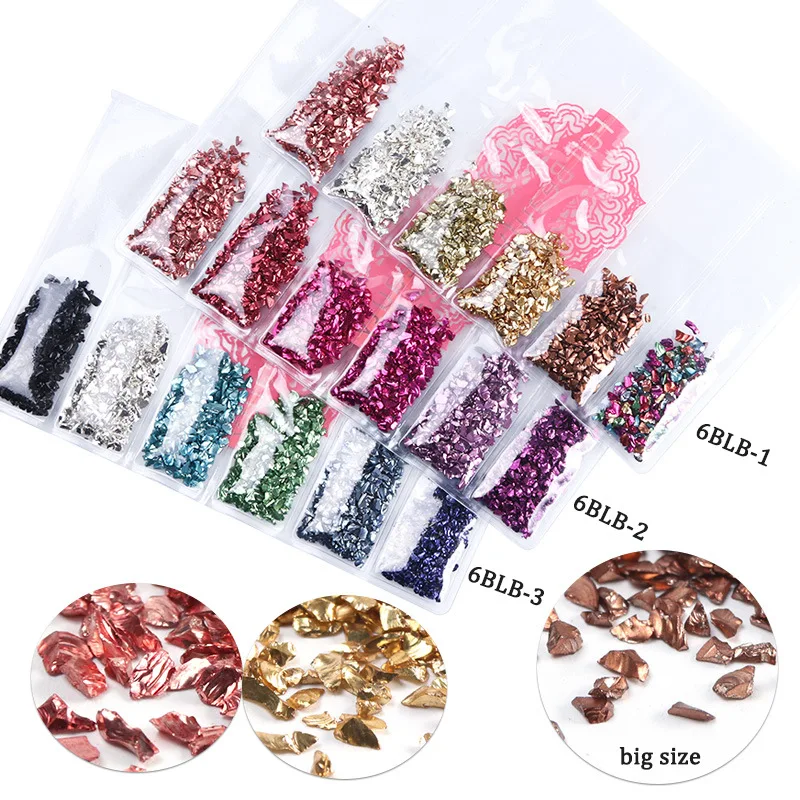 

Cool Broken Glass Rhinestone for Small Nail Stone Irregular Gold Gem Tip Mixed Glitter Nail Art Decor Flake Accessory Cheap