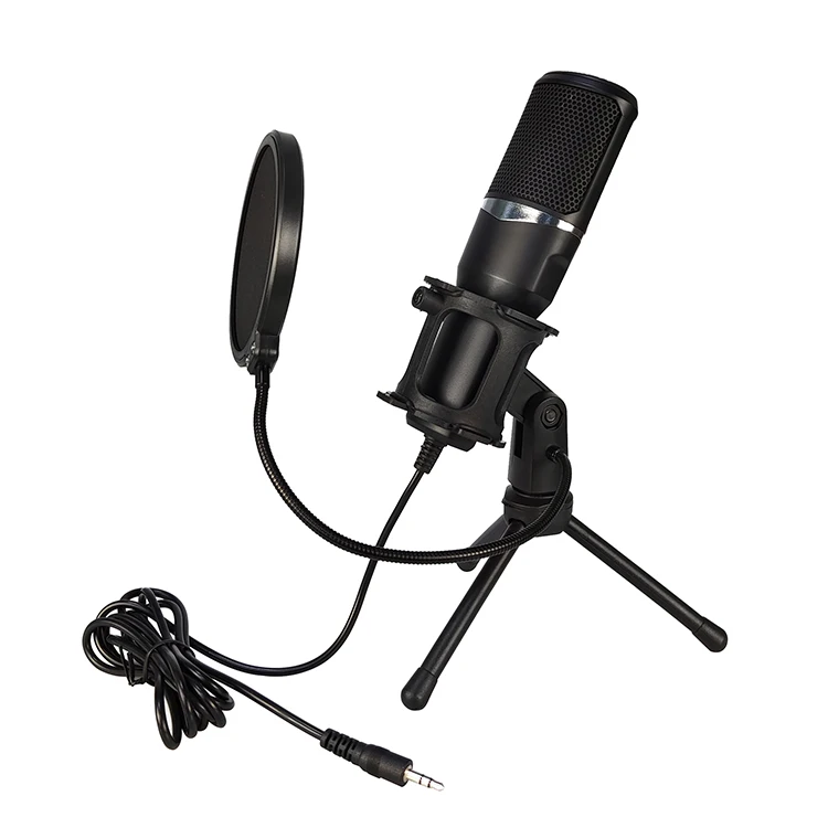 

Condenser Microphone,3.5mm Jack Recording Microphone with Tripod Stand Cardioid Microphone Pickup