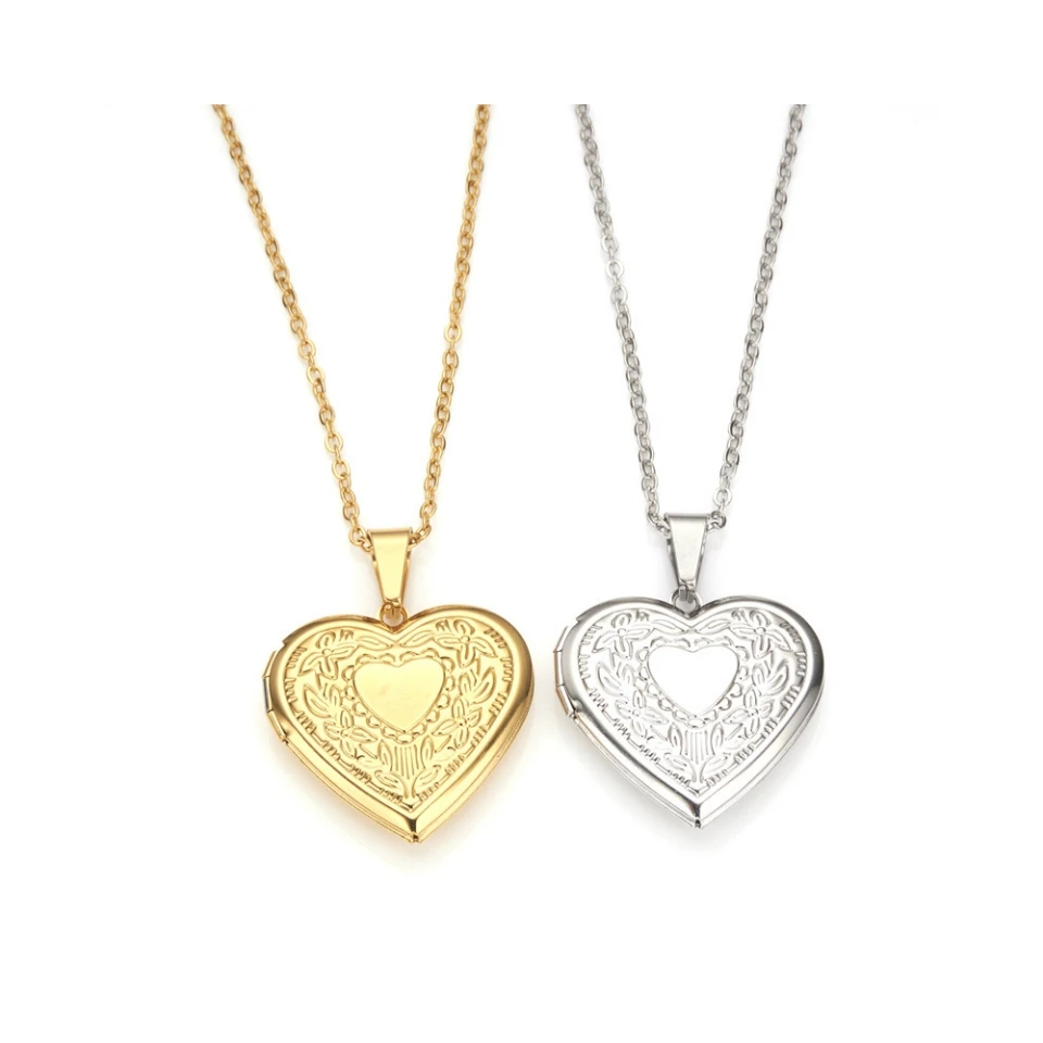 

HP hot selling stainless steel necklace heart-framed necklace opens heart pendant necklace