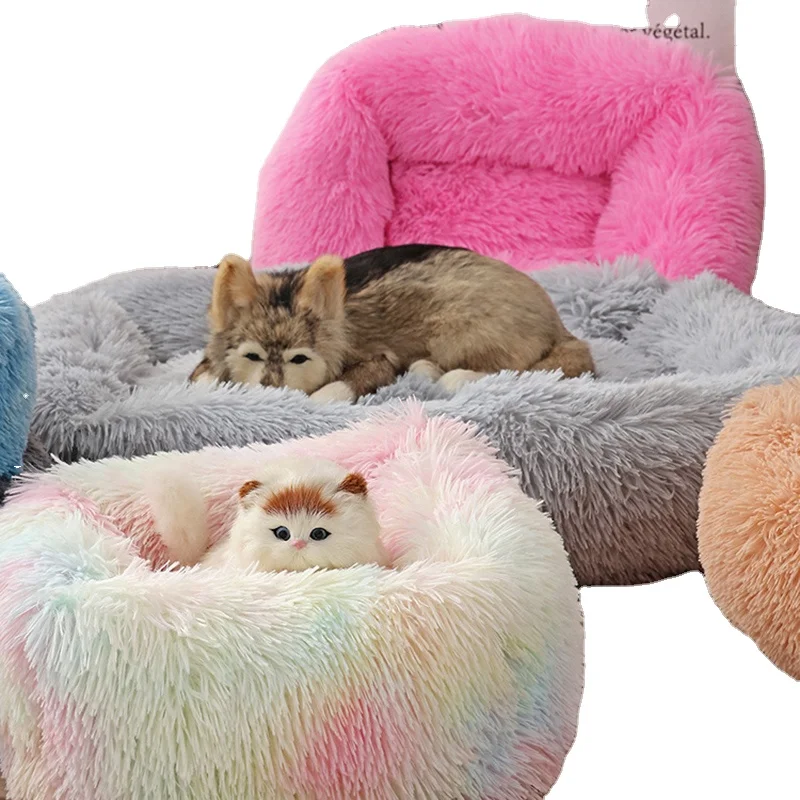 

Square Dog Beds Long Plush Solid Color Pet Beds Cat Mat For Little Medium Large Pets Super Soft Winter Warm Sleeping bed