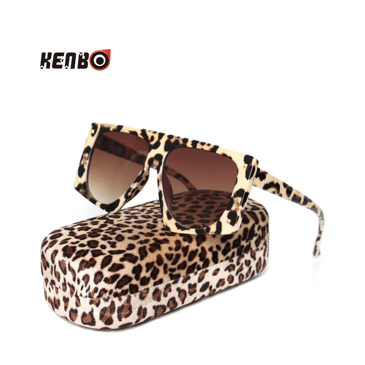 

Kenbo Eyewear Fashion Oversized Designer Leopard Women Sunglasses 2020 Cheap Plastic Ladies Big Frame Sun glasses