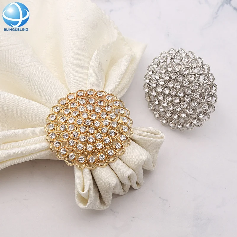 

Vintage clear rhinestone napkin ring for table decoration, Customized,crystal