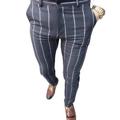 

Wholesale plus size plaid men's pants stretch sweat trousers for men