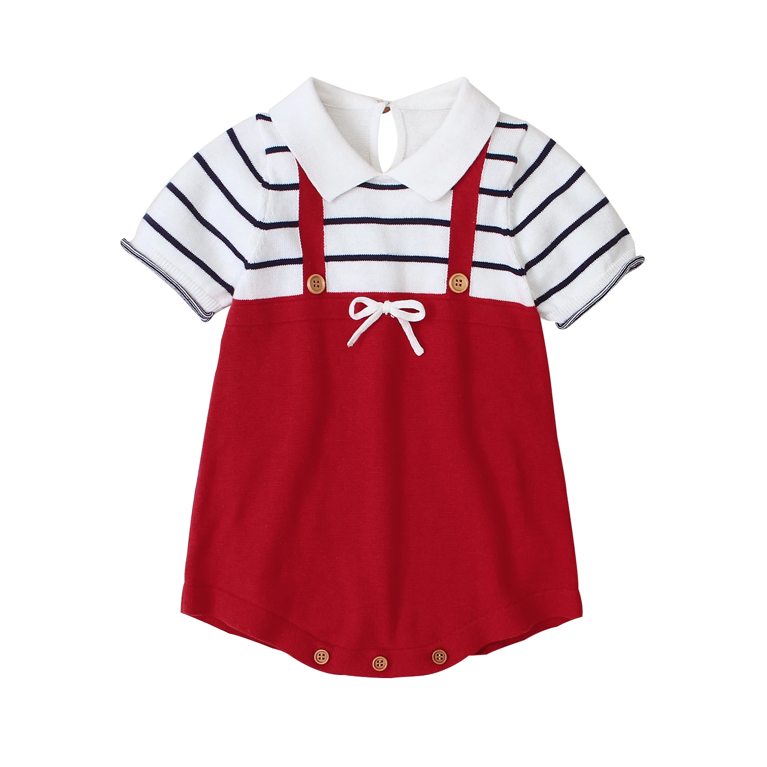 

2021 Short Sleeve Polo Neck Cotton Baby Boy and Toddler Summer Clothes Romper, Picture shows