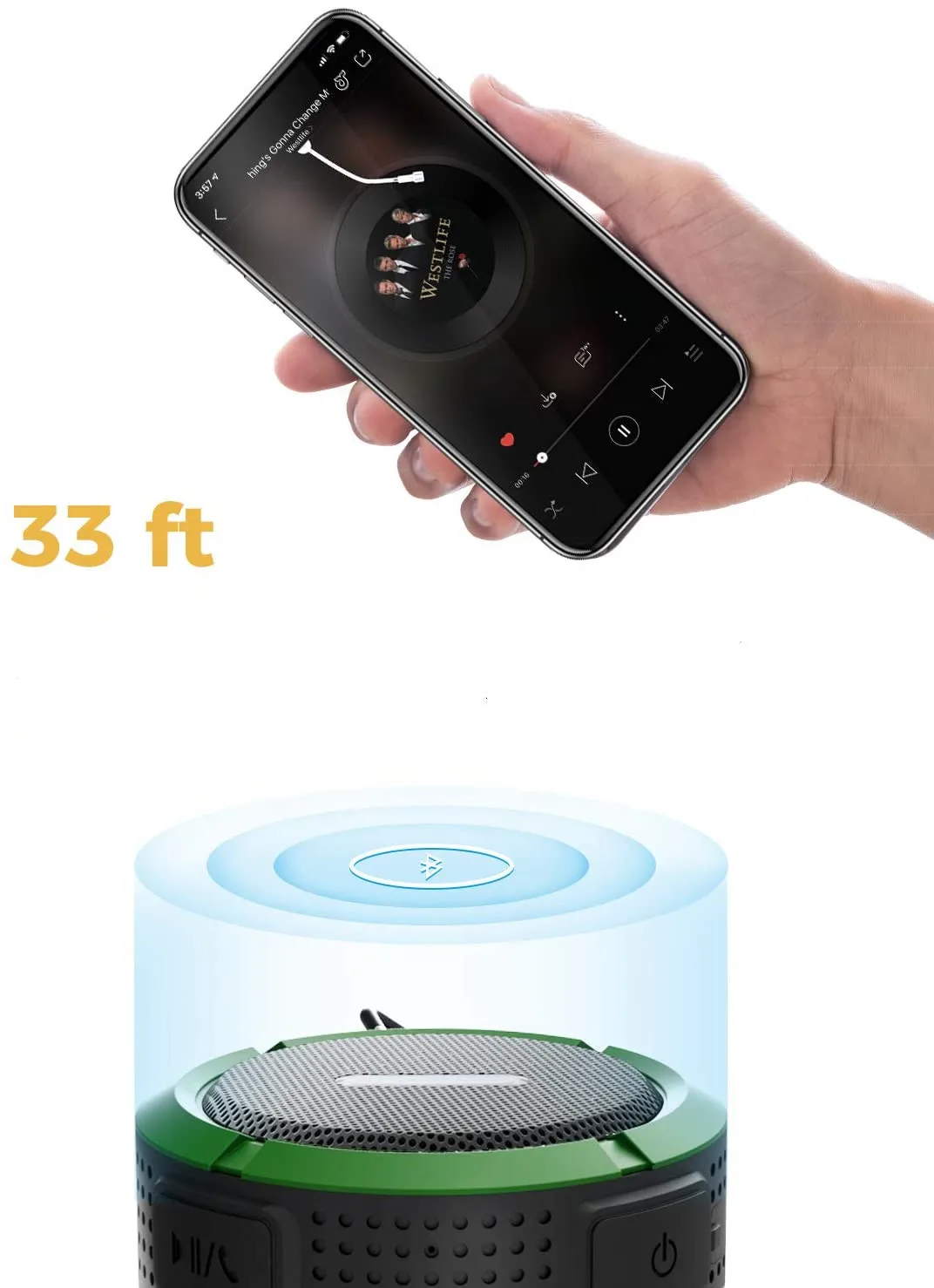 Outdoor Waterproof Wireless Speaker Mini Shower Travel bt Speaker with Loud Stereo Sound Suction Cup and Hook - ANKUX.COM