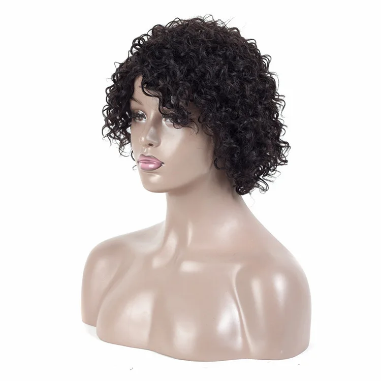 

short afro wigs for black women human hair kinky curly wigs ready to ship