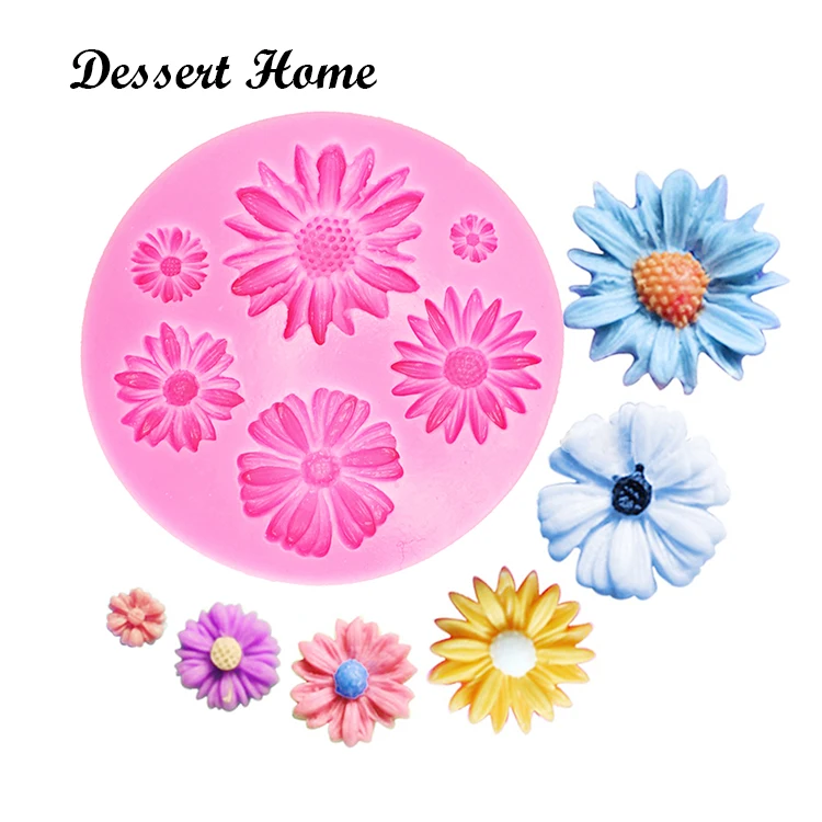 

D0193 DIY 3D chrysanthemum Silicone Fondant Mold Cake Decorating Tools flower Cupcake Candy Chocolate Gumpaste Molds, Pink