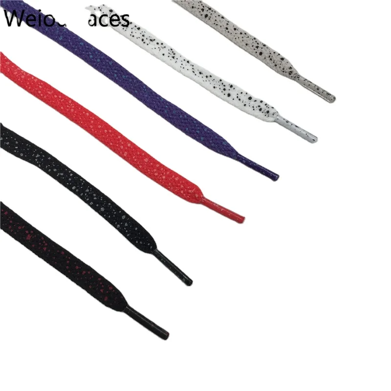 

Weiou 2021 delicate cement print laces personalized shoelaces black shoestring, 3 colors available,support customized color